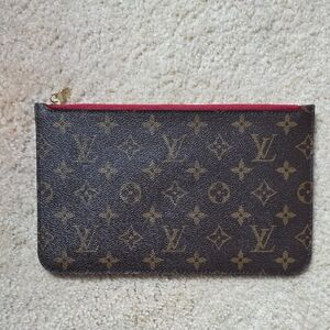 Louis Vuitton Brown and Red Monogram Clutch